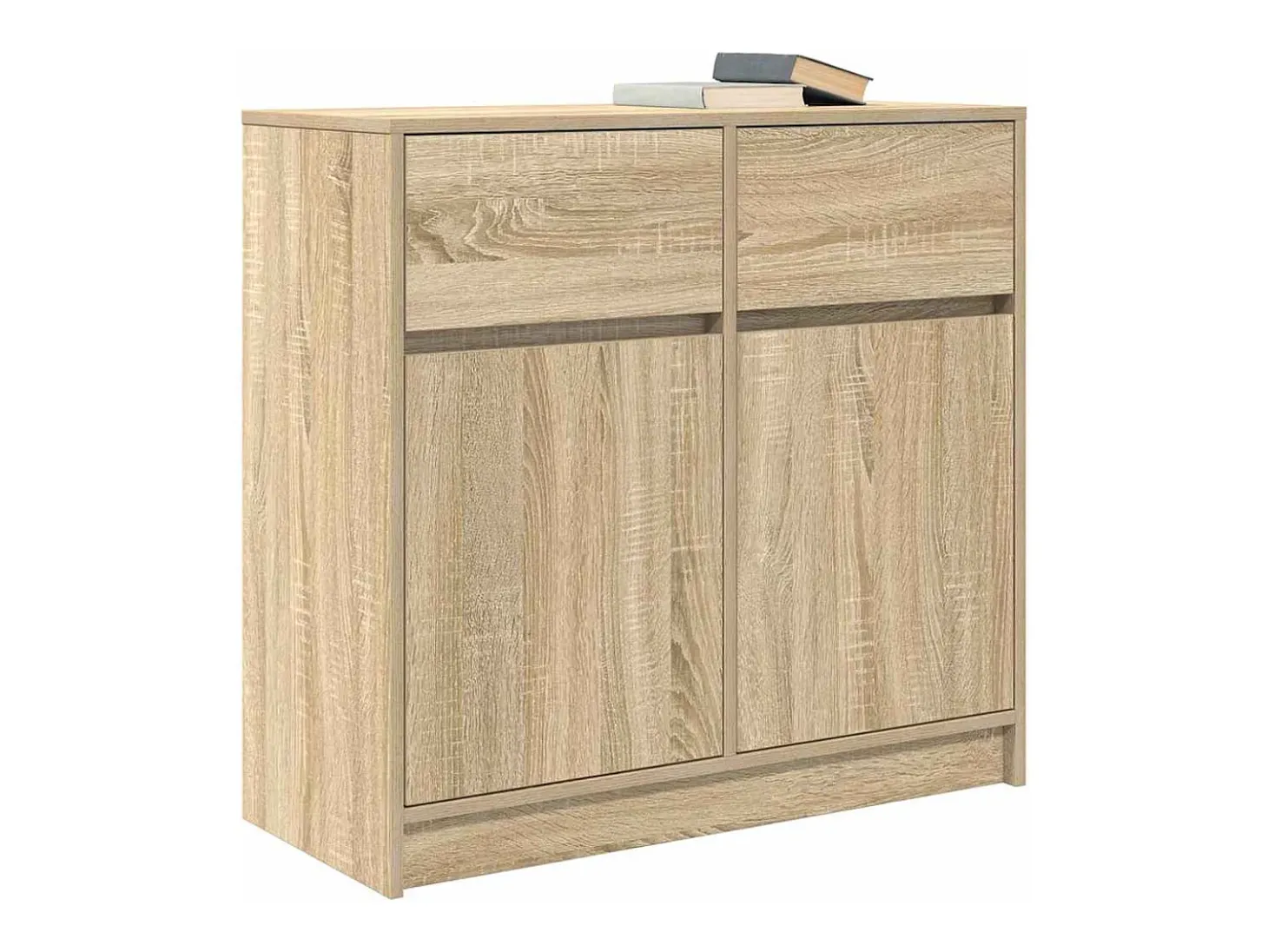Aparador con cajón roble sonoma 80x34x76 cm madera de ingeniería