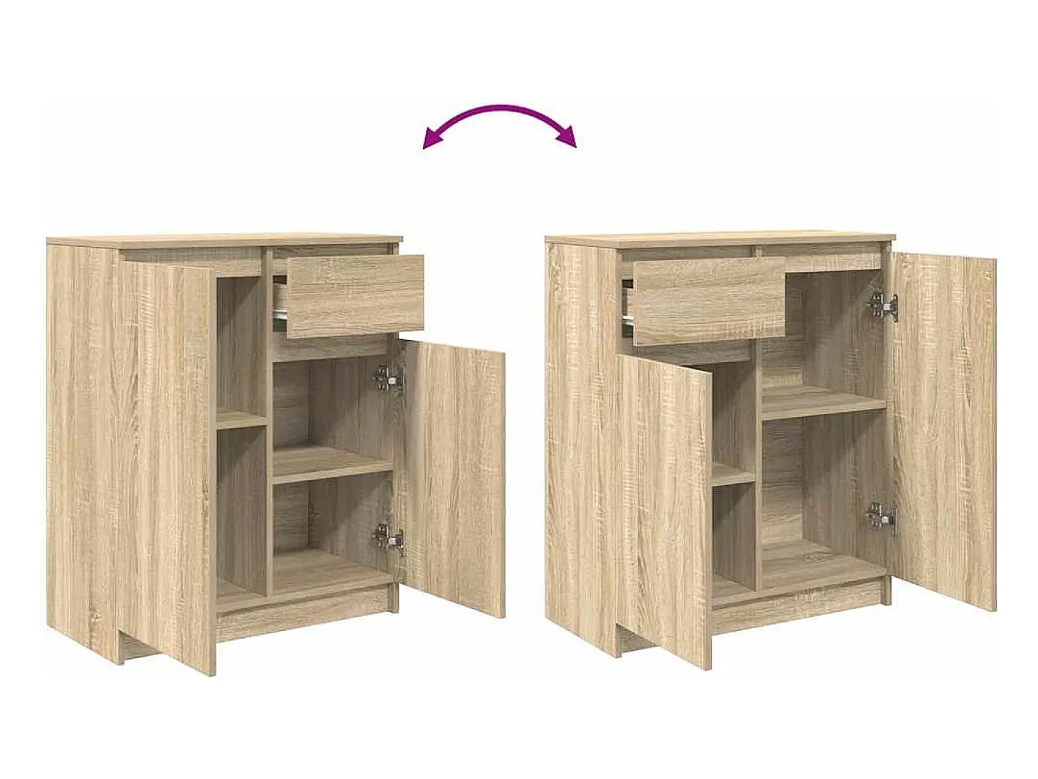Aparador con cajón roble Sonoma 71x35x84 cm madera ingeniería