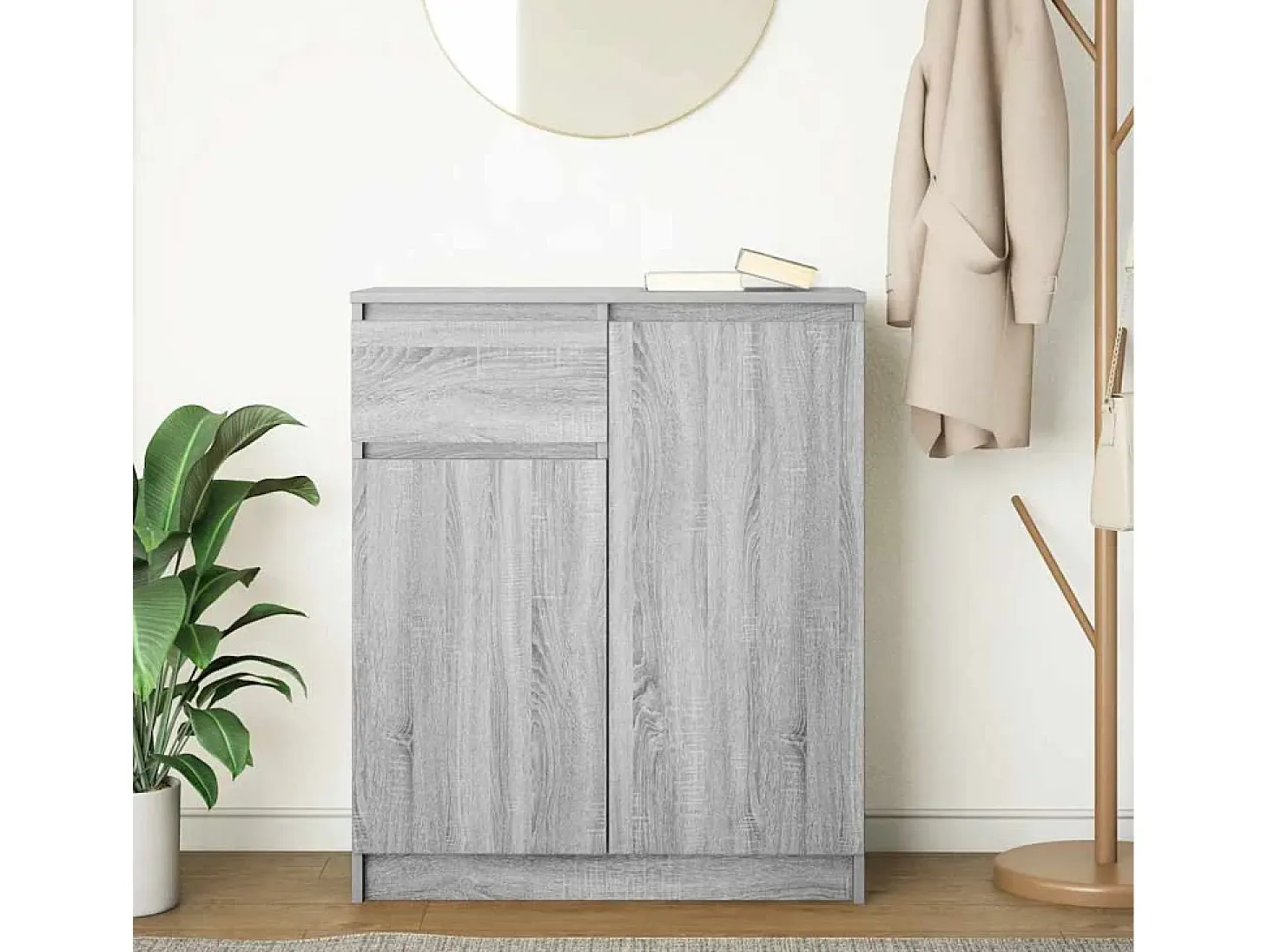 Aparador con cajón Sonoma gris 71x35x84 cm madera de ingeniería