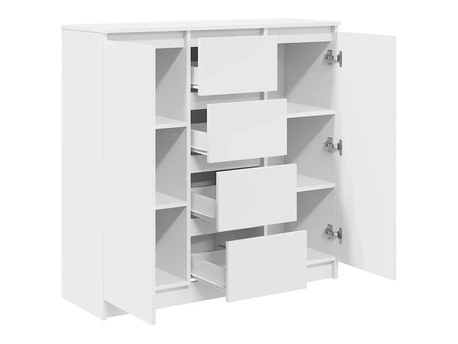 Aparador con cajones blanco 100,5x35x98,5 cm madera ingeniería