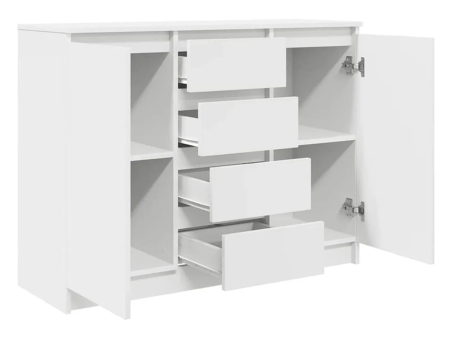 Aparador con cajones blanco 100,5x35x76 cm madera de ingeniería