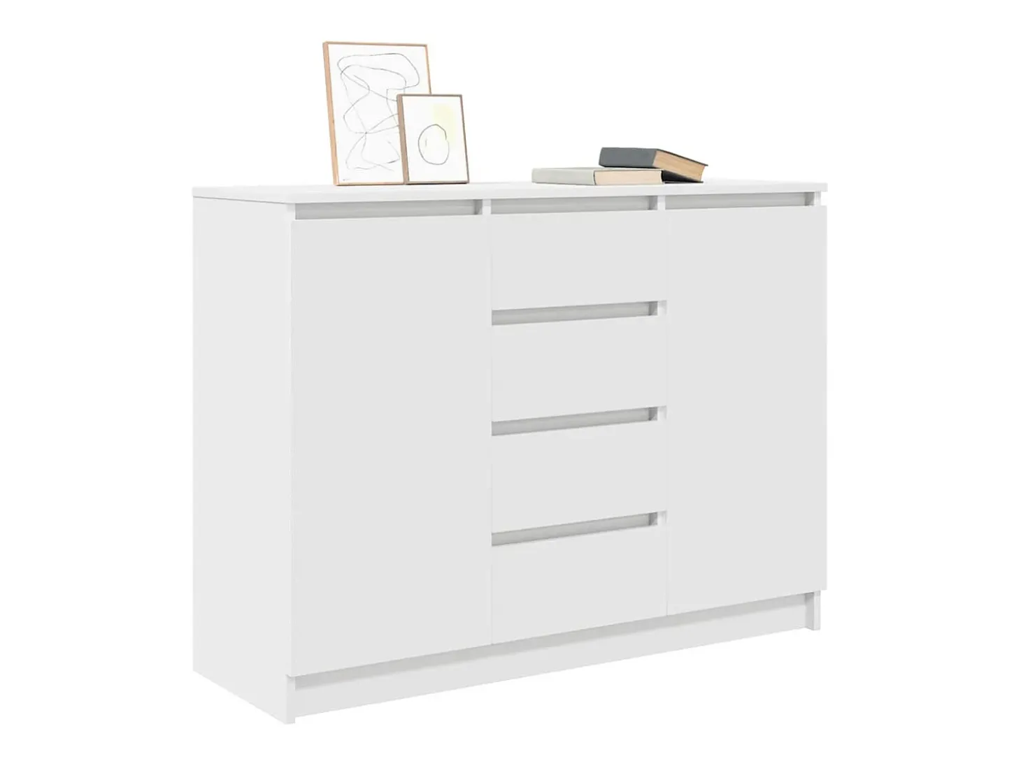 Aparador con cajones blanco 100,5x35x76 cm madera de ingeniería