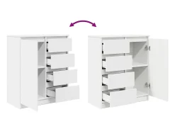 Aparador con cajones blanco 71x35x84 cm madera de ingeniería