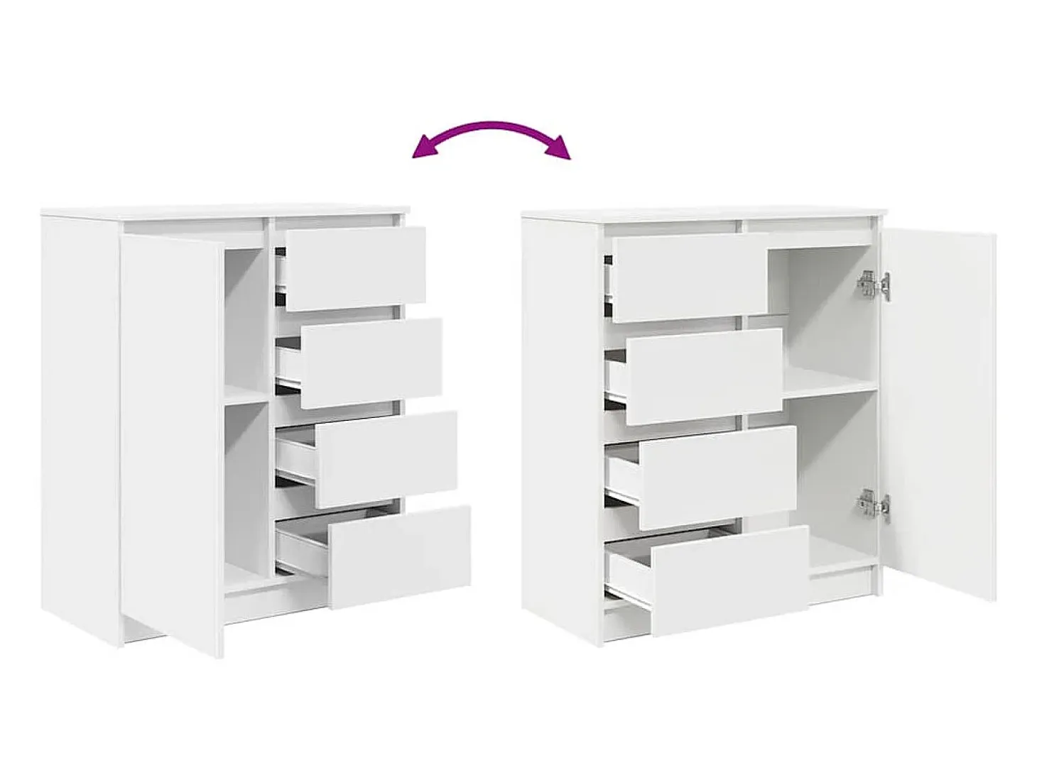 Aparador con cajones blanco 71x35x84 cm madera de ingeniería
