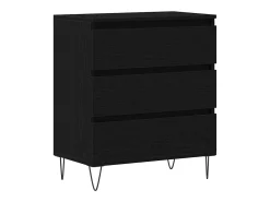 Aparador con cajones Madera negra 60x35x70 cm Material madera reconstituida