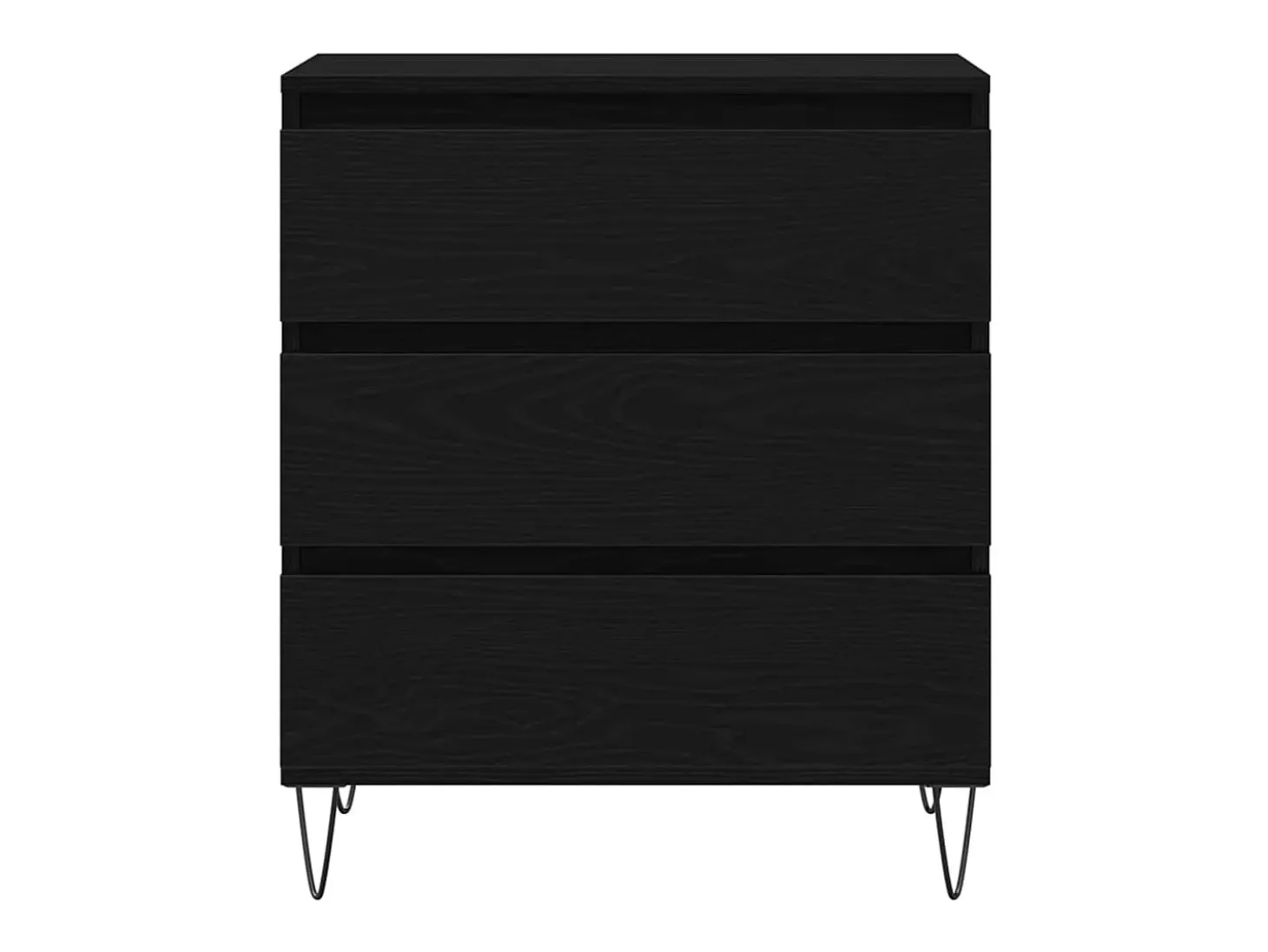 Aparador con cajones Madera negra 60x35x70 cm Material madera reconstituida