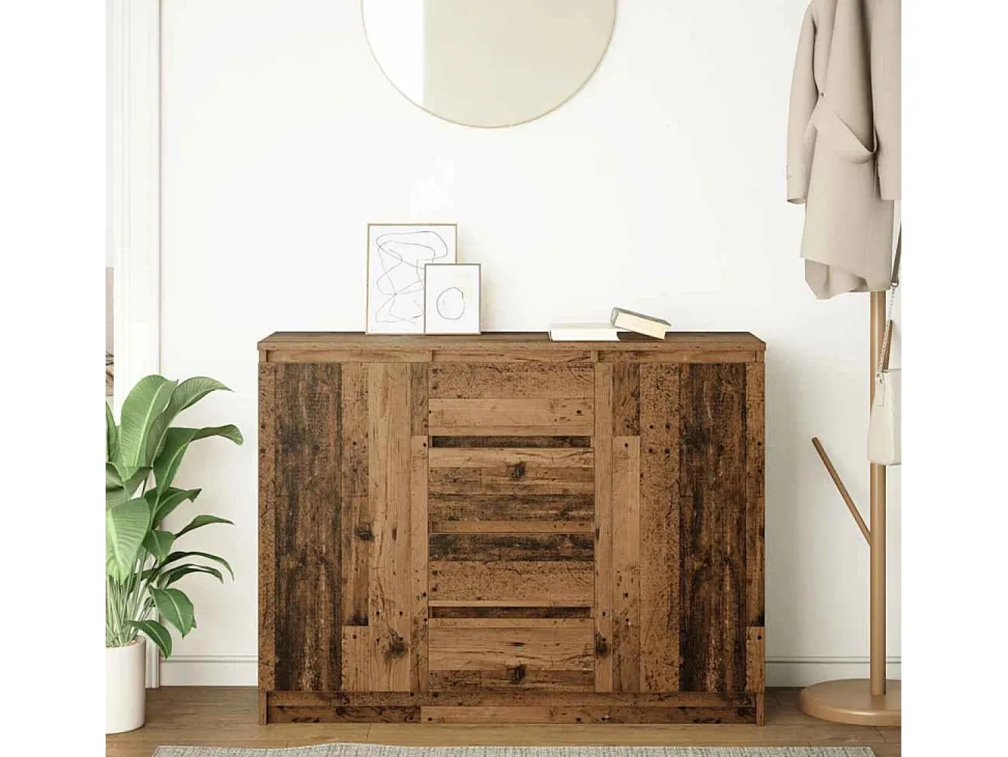 Aparador con cajones madera vieja 100,5x35x76 cm