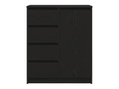 Aparador con cajones roble negro 71x35x84 cm madera ingeniería