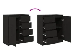 Aparador con cajones roble negro 71x35x84 cm madera ingeniería