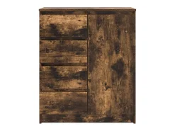 Aparador con cajones roble ahumado 71x35x84cm madera ingeniería