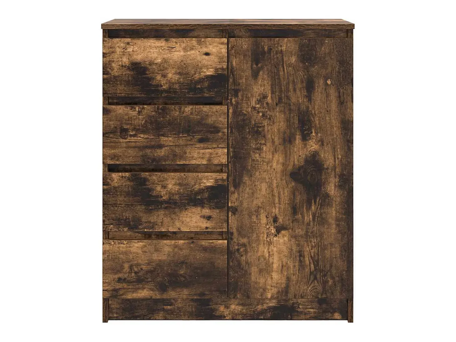 Aparador con cajones roble ahumado 71x35x84cm madera ingeniería