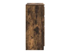Aparador con cajones roble ahumado 71x35x84cm madera ingeniería
