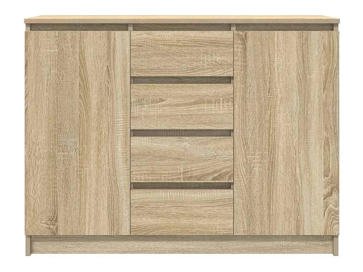 Aparador con cajones roble Sonoma 100,5x35x76 cm
