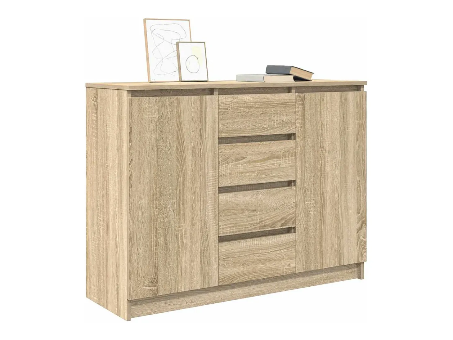 Aparador con cajones roble Sonoma 100,5x35x76 cm