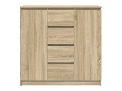 Aparador con cajones roble Sonoma 100,5x35x98,5 cm