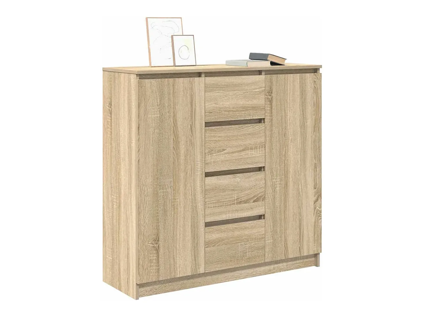 Aparador con cajones roble Sonoma 100,5x35x98,5 cm