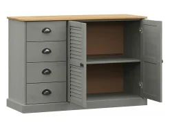Aparador con cajones VIGO madera maciza pino gris 113x40x75 cm