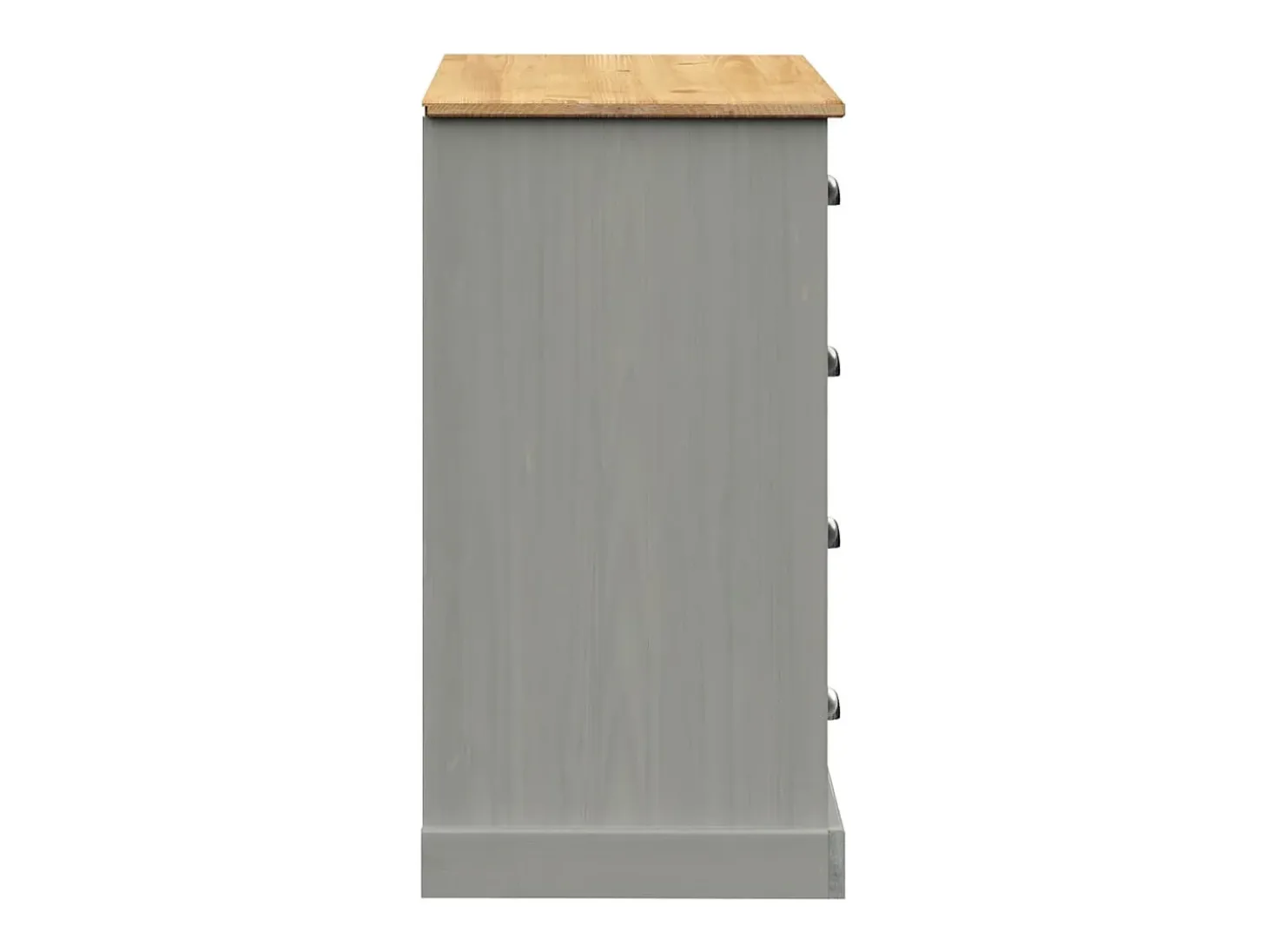 Aparador con cajones VIGO madera maciza pino gris 113x40x75 cm