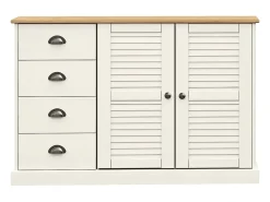 Aparador con cajones VIGO madera maciza pino blanco 113x40x75cm