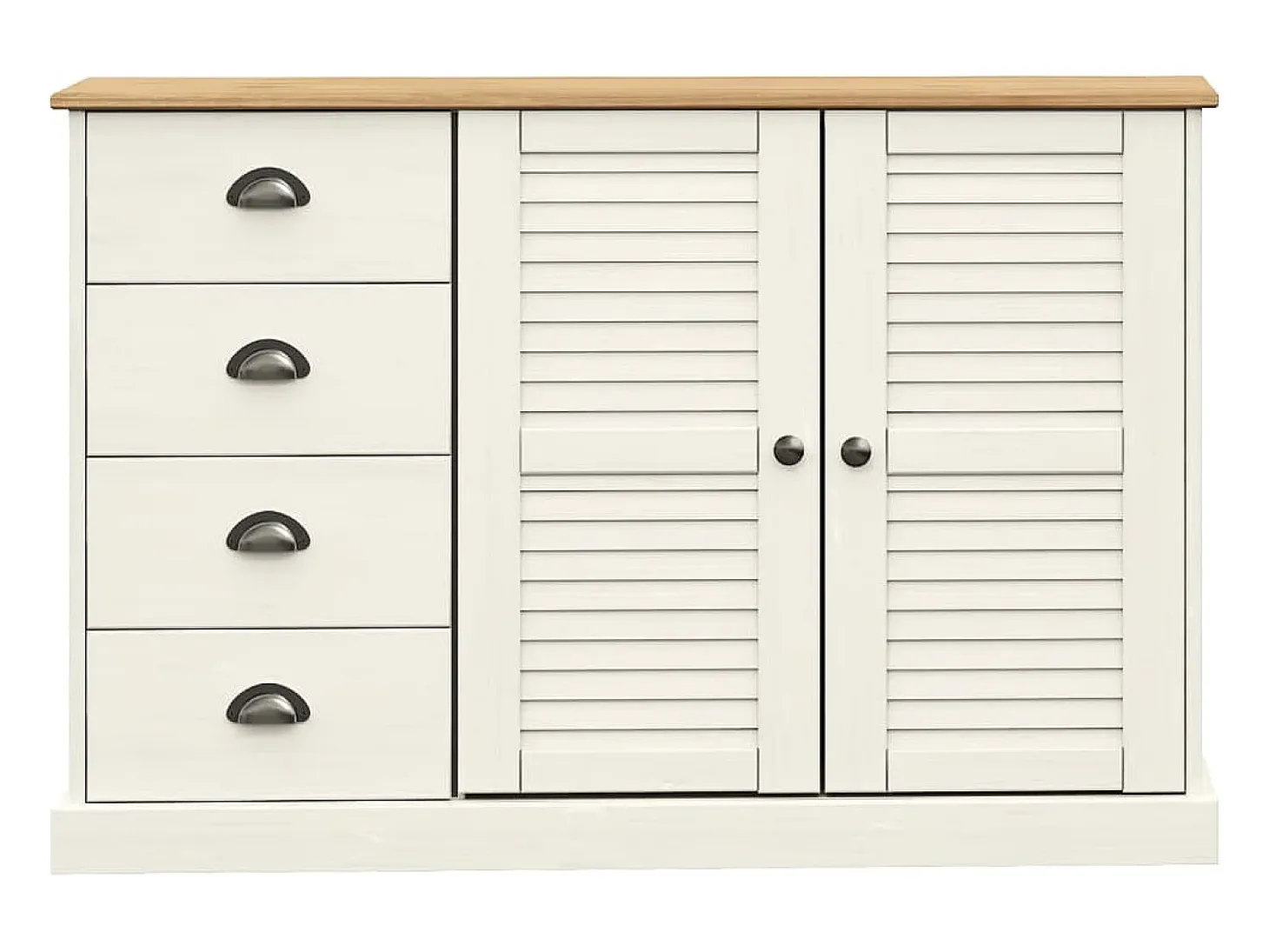 Aparador con cajones VIGO madera maciza pino blanco 113x40x75cm