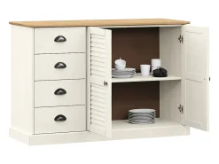 Aparador con cajones VIGO madera maciza pino blanco 113x40x75cm