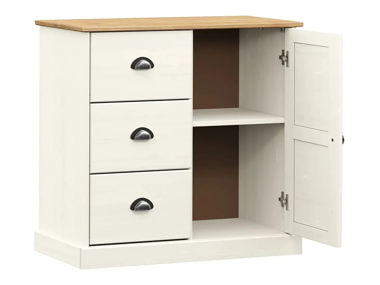 Aparador con cajones VIGO madera maciza pino blanco 78x40x75 cm