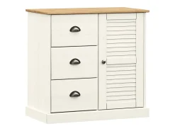 Aparador con cajones VIGO madera maciza pino blanco 78x40x75 cm