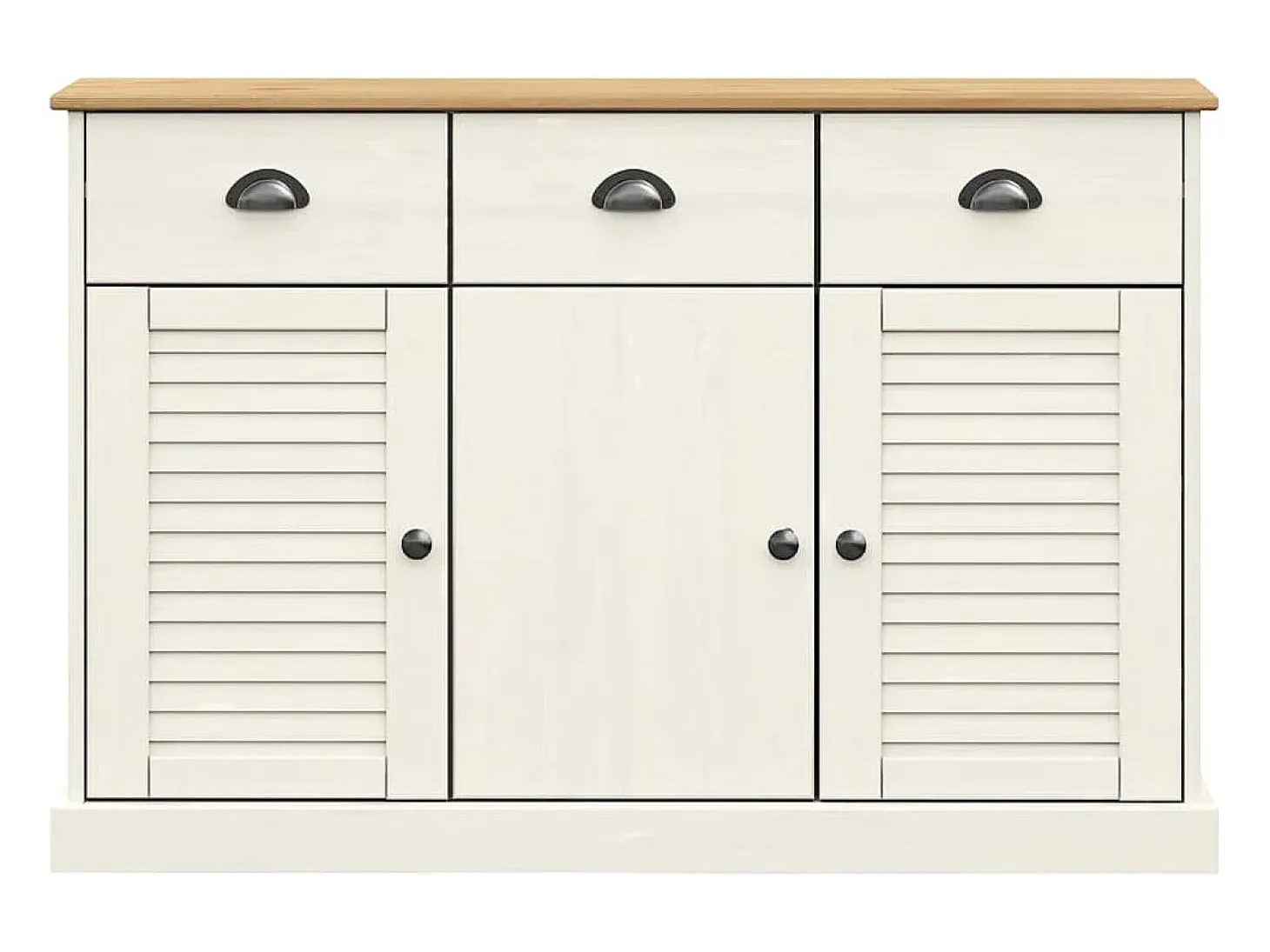 Aparador con cajones VIGO madera maciza pino blanco 113x40x75cm