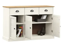 Aparador con cajones VIGO madera maciza pino blanco 113x40x75cm