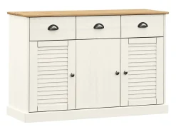 Aparador con cajones VIGO madera maciza pino blanco 113x40x75cm