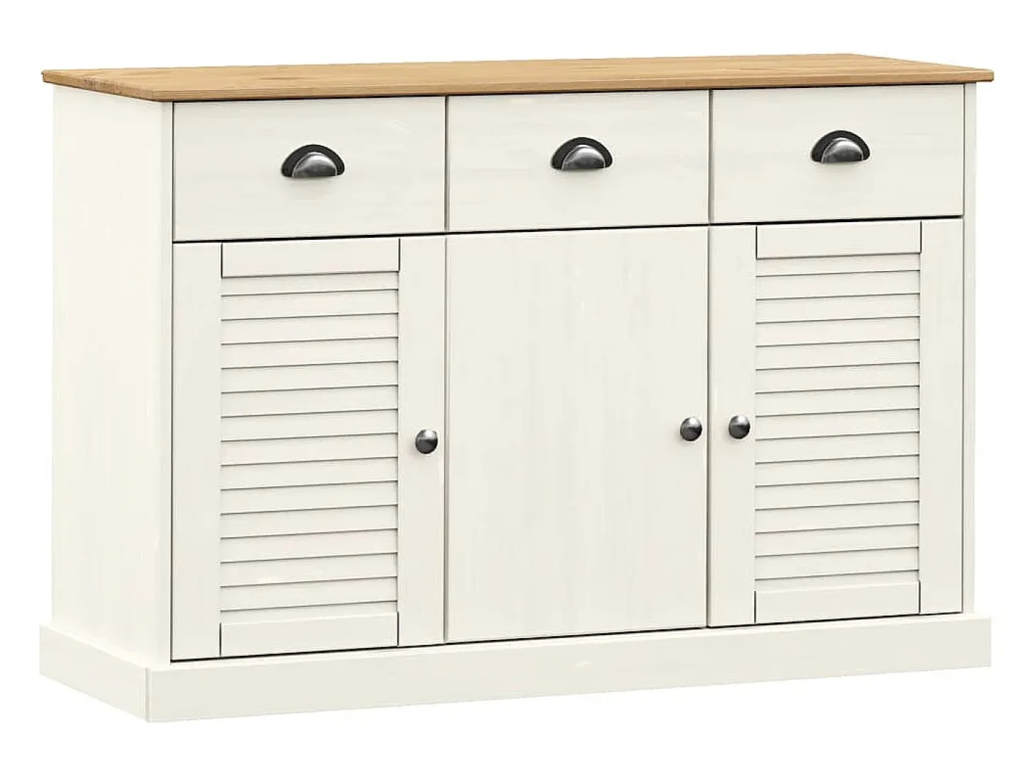 Aparador con cajones VIGO madera maciza pino blanco 113x40x75cm
