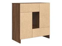 Aparador con cajones y puertas roble marrón 70,5x34x74,5 cm
