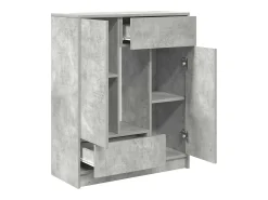 Aparador con cajones y puertas gris hormigón 73x31x90 cm