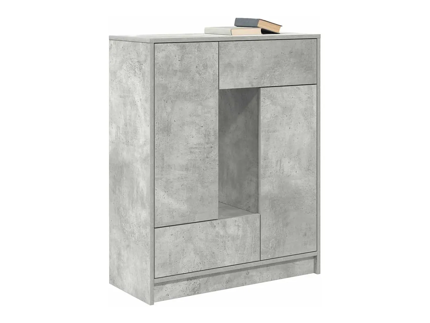 Aparador con cajones y puertas gris hormigón 73x31x90 cm
