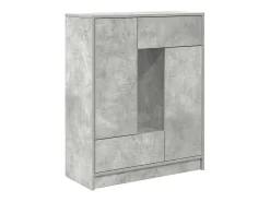 Aparador con cajones y puertas gris hormigón 73x31x90 cm