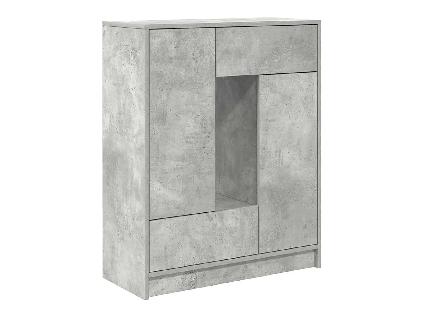 Aparador con cajones y puertas gris hormigón 73x31x90 cm