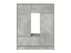 Aparador con cajones y puertas gris hormigón 73x31x90 cm