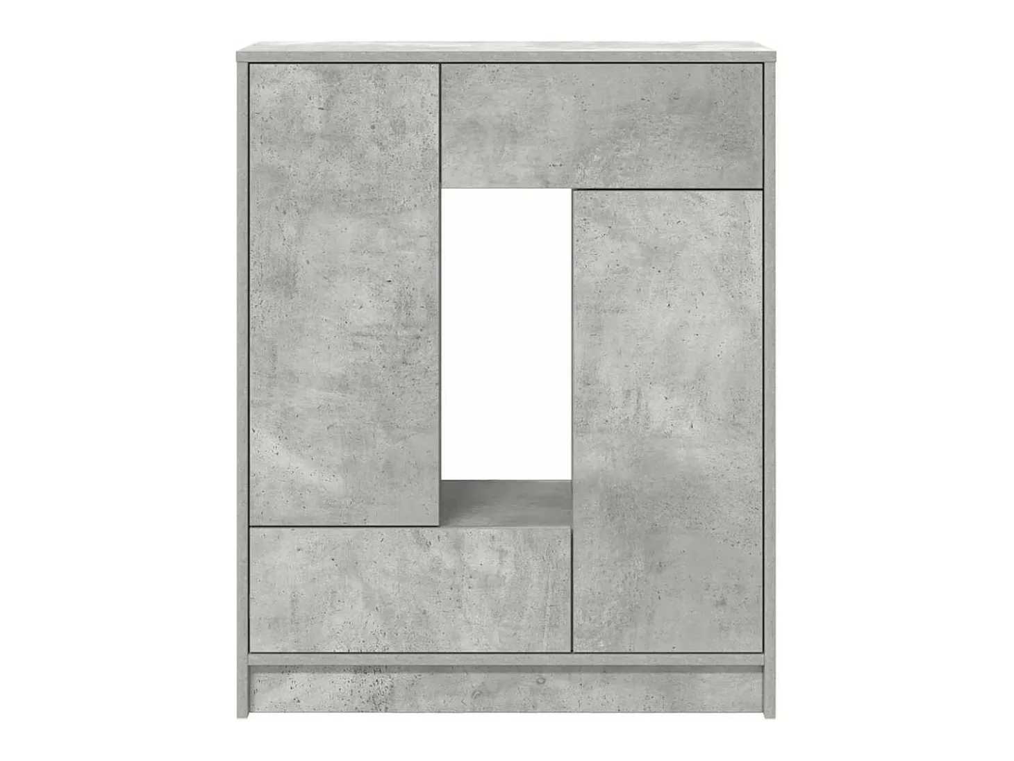 Aparador con cajones y puertas gris hormigón 73x31x90 cm