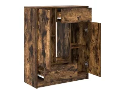 Aparador con cajones y puertas roble ahumado 73x31x90 cm