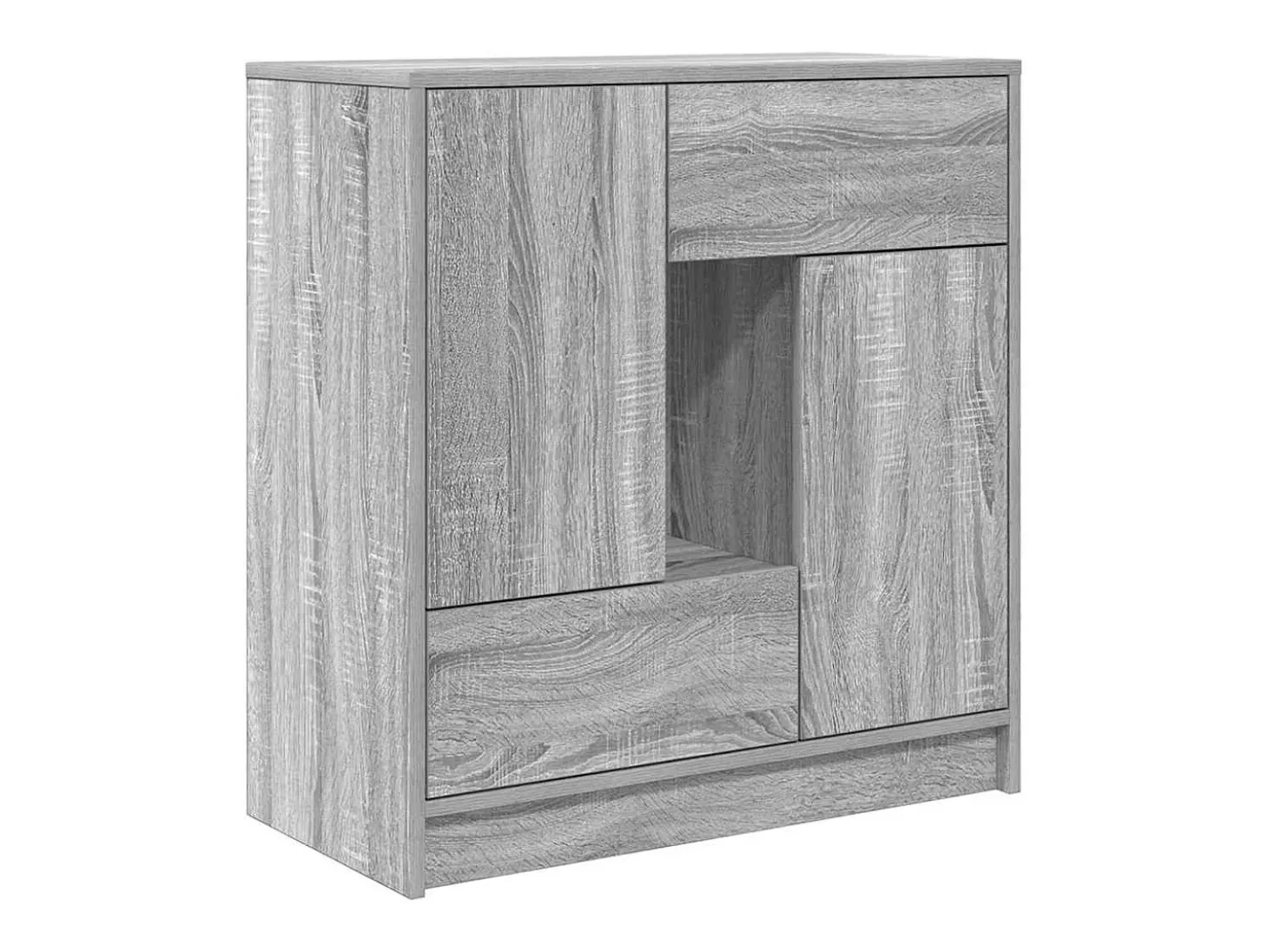 Aparador con cajones y puertas gris Sonoma 70,5x34x74,5 cm