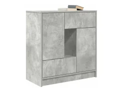 Aparador con cajones y puertas, gris hormigón, 70,5 x 34 x 74,5 cm