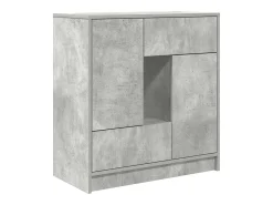 Aparador con cajones y puertas, gris hormigón, 70,5 x 34 x 74,5 cm