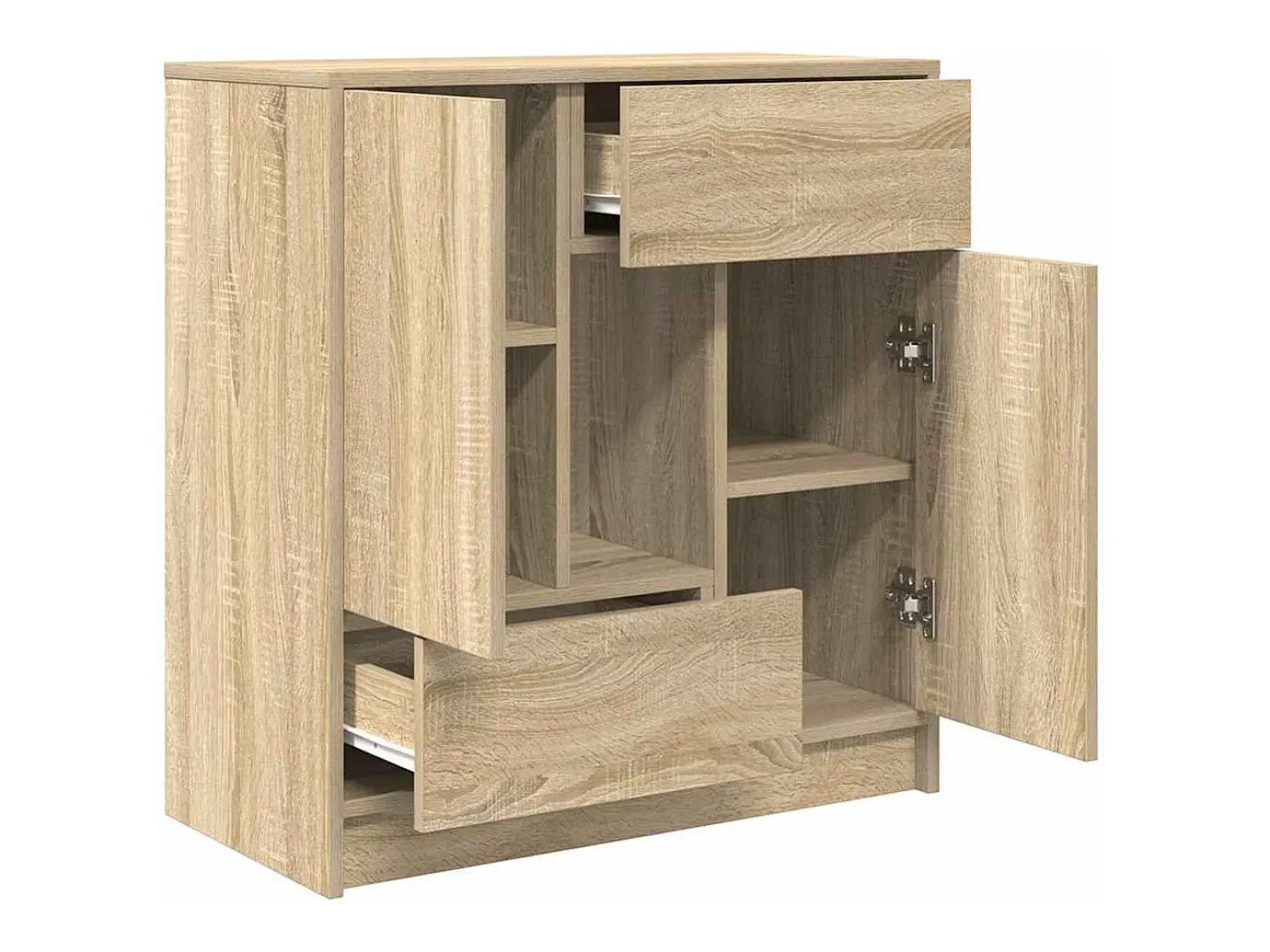 Aparador con cajones y puertas roble Sonoma 70,5x34x74,5 cm