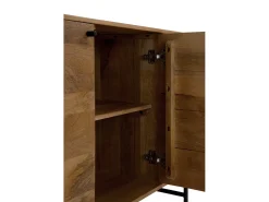 Aparador con contornos curvos de madera maciza de mango con 4 puertas