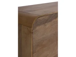 Aparador con contornos curvos de madera maciza de mango con 4 puertas