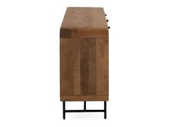 Aparador con contornos curvos de madera maciza de mango con 4 puertas