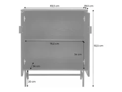 Aparador con efecto madera de 2 puertas, 83.5cm negro