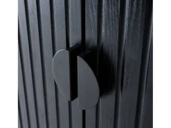 Aparador con efecto madera de 2 puertas, 83.5cm negro