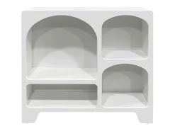 Aparador con efecto madera de 4 compartimentos, 90cm blanco