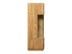 Aparador con expositor en madera maciza de roble miel Divina 100 cm